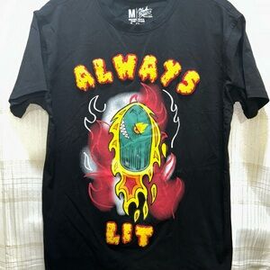 M Graphic 'Always Lit' Short Sleeve Tee - Black
